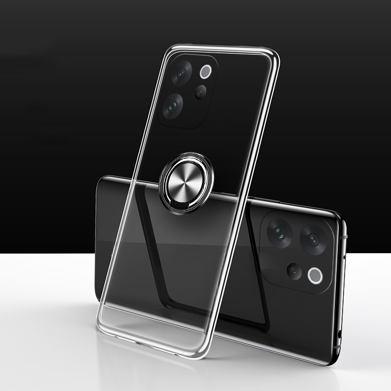 Phone case For VIVO V70 Back cover Ring Holder Phone Case Ultra Thin Transparent Car Navigation Silicone Clear Cases For Vivo V70 Cover cases.