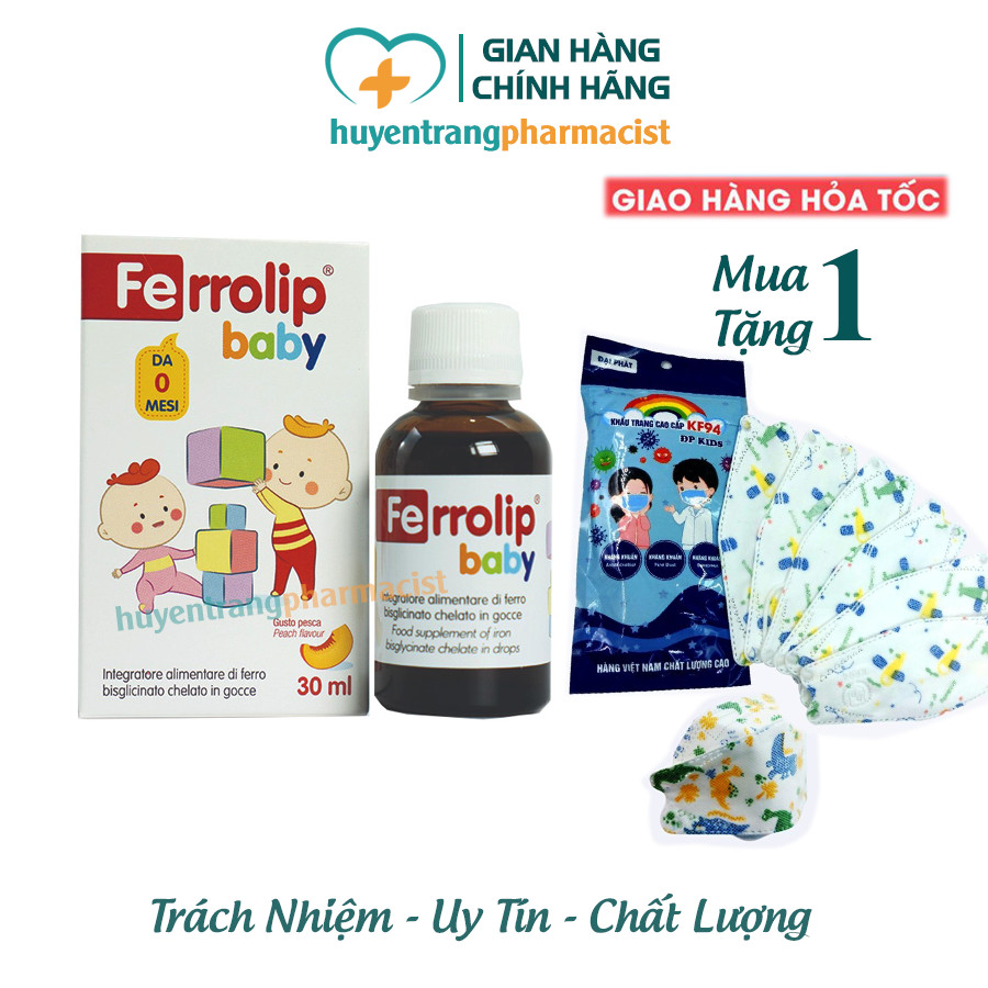 Sắt Ferrolip Baby, bổ sung sắt amin hữu cơ cho bé