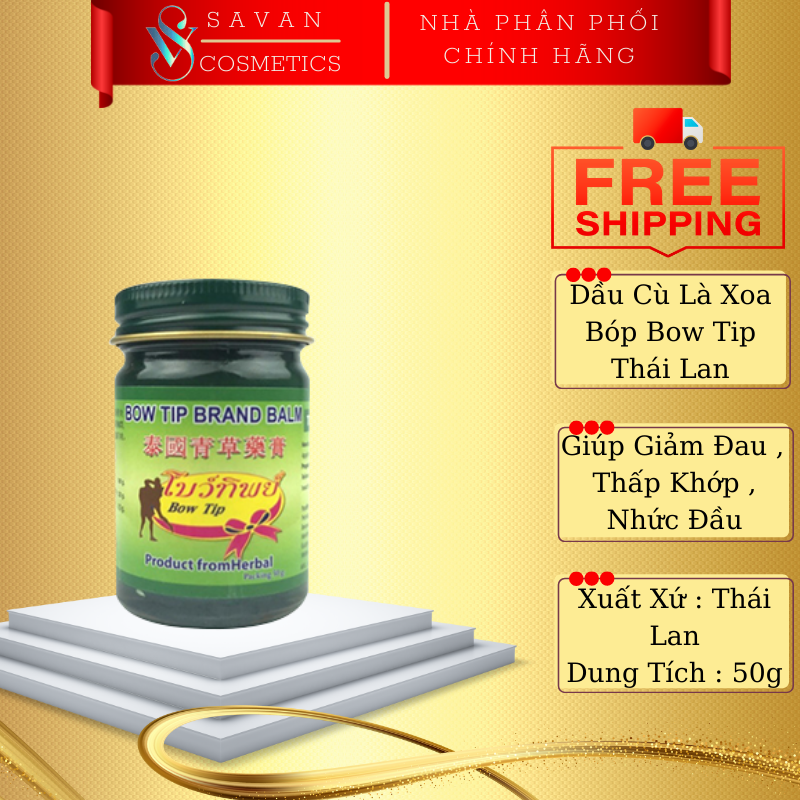 Dầu cù là THẢO DƯỢC BOW TIP BRAND BALM 50g ( Xanh )