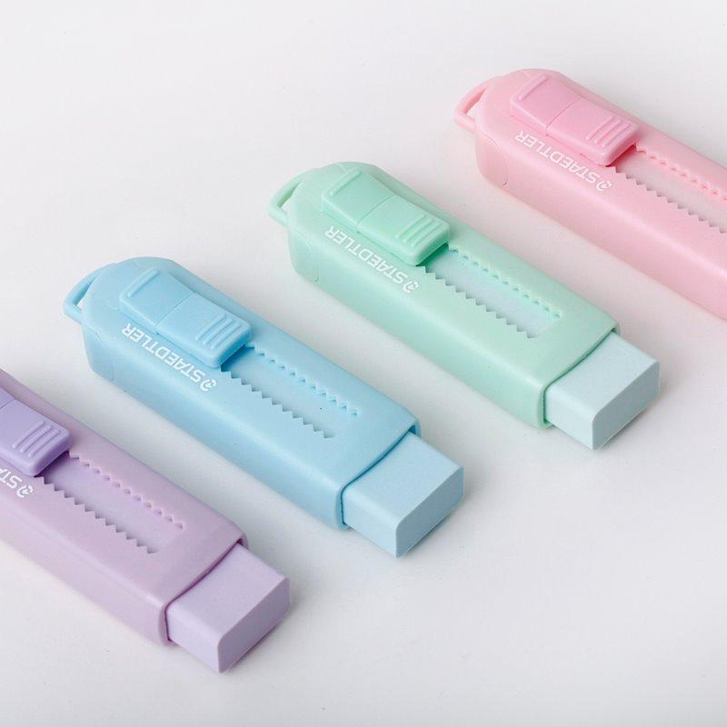 2 PCS Staedtler Retractable Eraser Rubber Macaron Colour Stationery