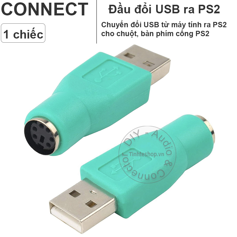 Đầu chuyển USB sang PS2 1 chiếc - PS2 cái sang USB đực