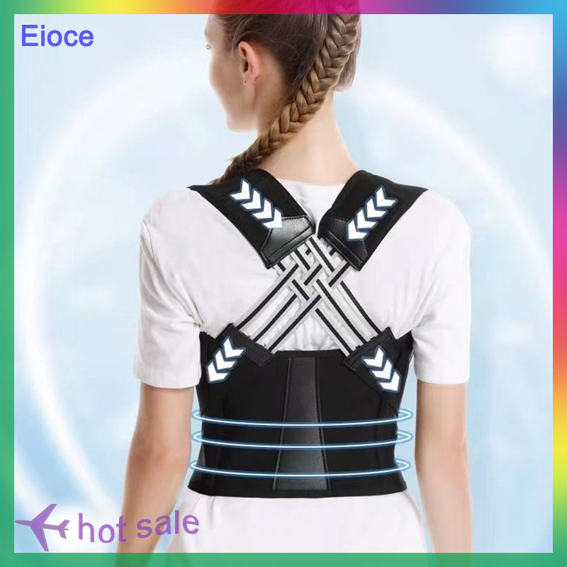 Eioce thư thế lưng có thể điều chỉnh dây đai chỉnh ngồi dây đai chỉnh lưng phụ nữ người đàn ông ngăn ngừa gù giảm đau đai điều chỉnh tư thế