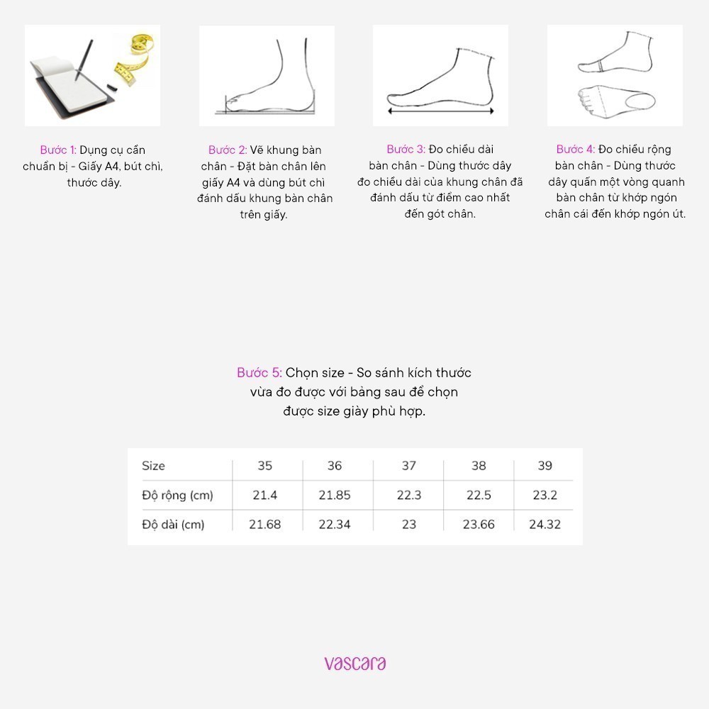 Vascara Giày Bít Mũi Vuông Block Heel - BMN 0656