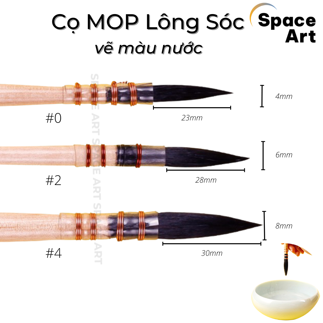 [Space Art Store][Chính hãng] Cọ MOP Lông Sóc Mont Marte vẽ màu nước
