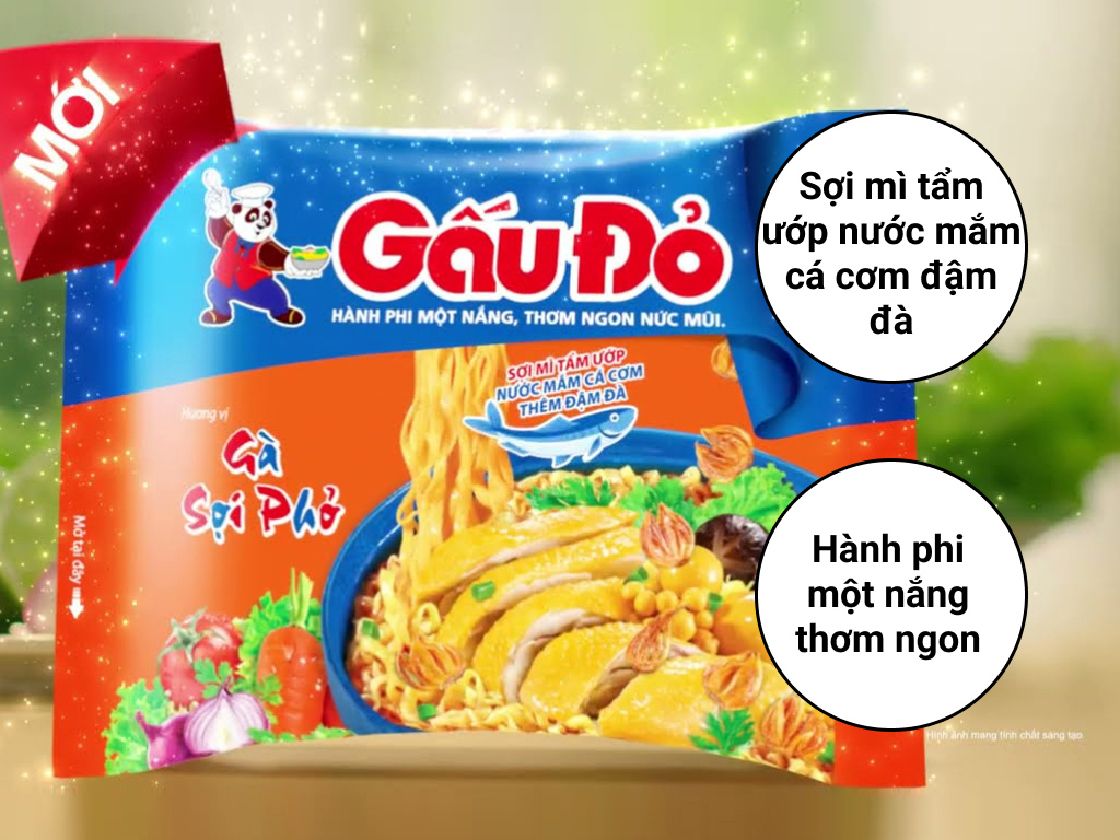 Mì gà sợi phở gấu đỏ gói 63g