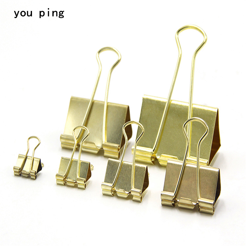 【GlowBound】Golden Metal 15mm 19mm 25mm 32mm 41mm 51mm Clamp Paper ...