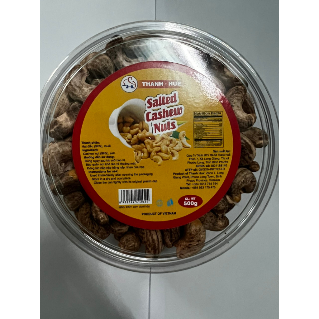500GRAM HẠT ĐIỀU RANG MUỐI NGUYÊN LỤA BÌNH PHƯỚC