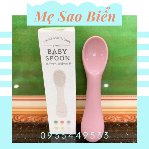 Thìa muỗng ăn dặm silicon cho bé Bluemama Modui Hàn Quốc