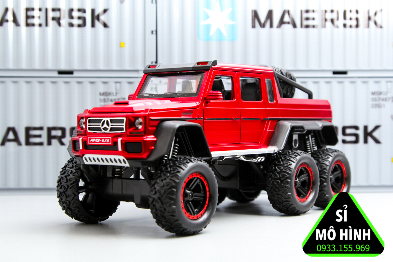 Mô hình xe địa hình bán tải mercedes g63 amg pickup offroad 1:24
