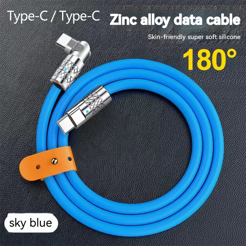 PD Fast Charging Cable Zinc Alloy Rotary Charging Cable Apple Huawei Mobile Phone Fast Charging Data Cable