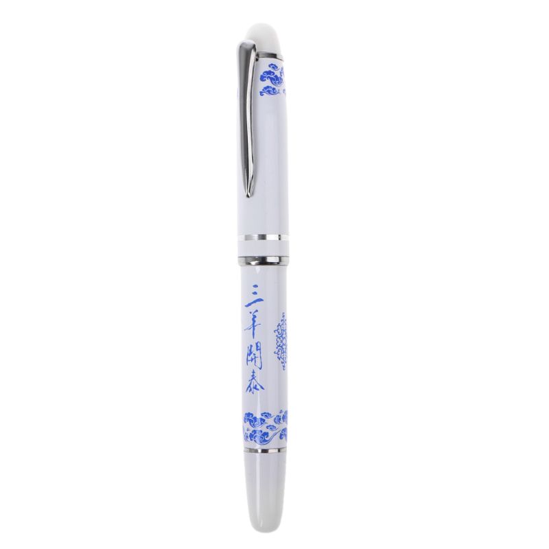1Pcs Ceramic Black and White porcelain Chinese Painting Medium Nib Fountain Pen