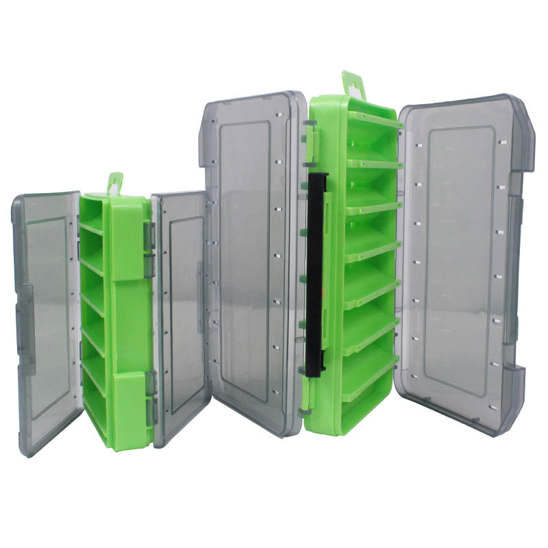 NEW ARRIVAL Double Sided Plastic Bait Jig Storage Box Reversible Lure Case Accessory Boxes