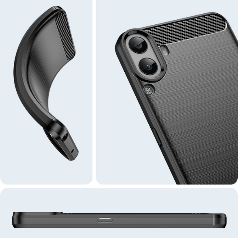 Phone case Nothing CMF Phone 1 Carbon Fiber Soft TPU Silicone Anti-fingerprint Shockproof Business Protection Back cover CMF Phone 1 case. 