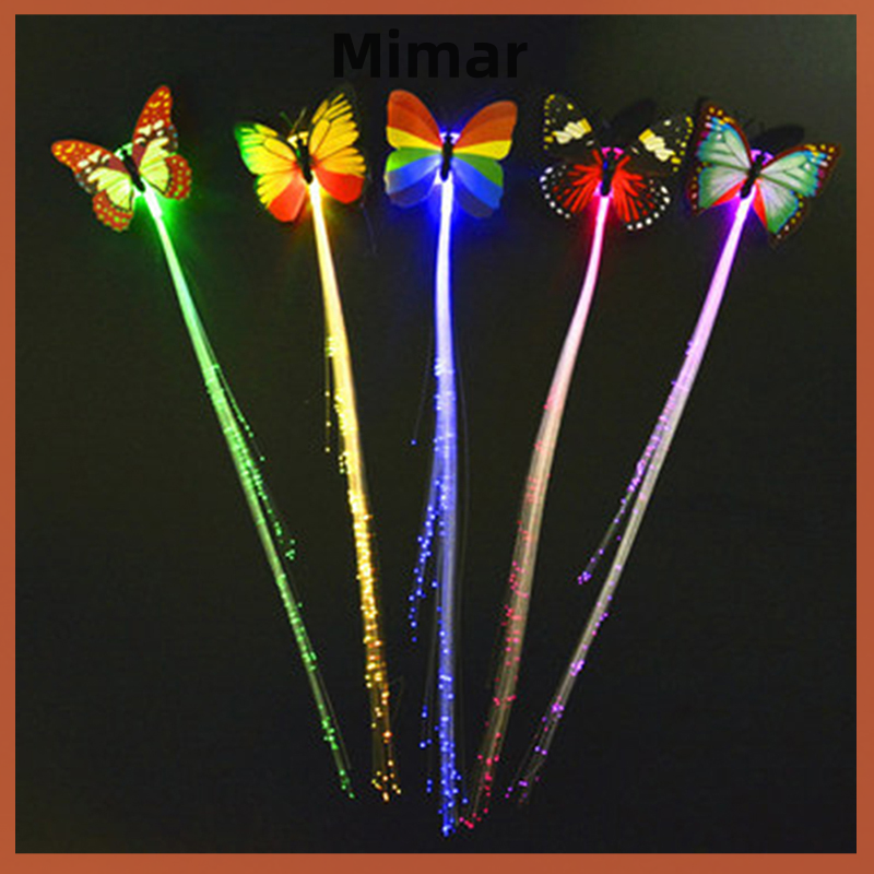 🔥🔥🔥 Light-Emitting LED Fiber Optic Wire Hairpin Luminous Silk Braids Headwear