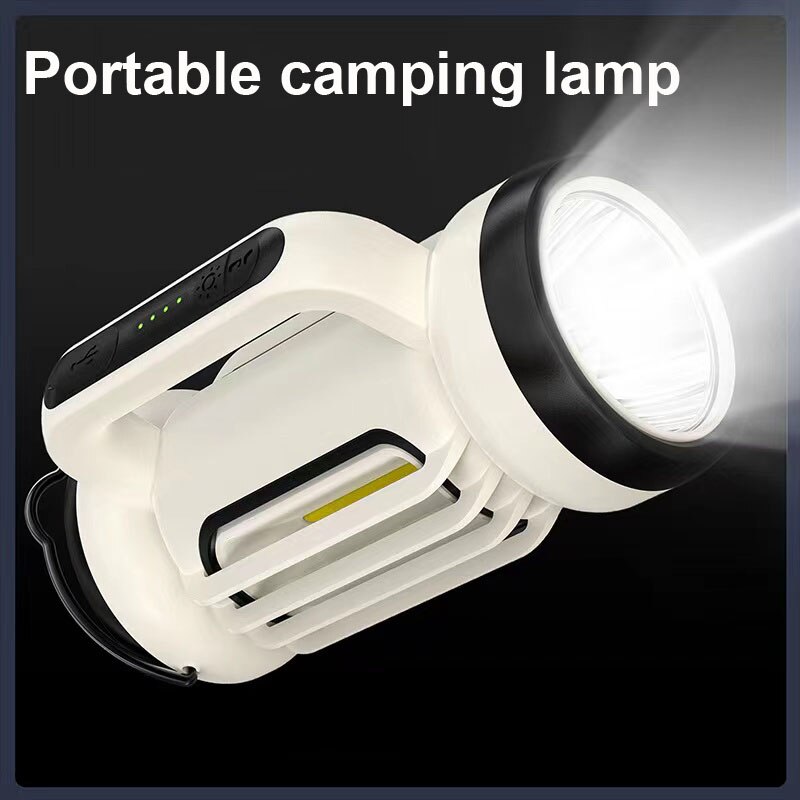 New 200W LED Strong Light Hand Lamp USB Rechargeable Flashlight Portable Searchlight With COB Side Light Power B Flashlight
