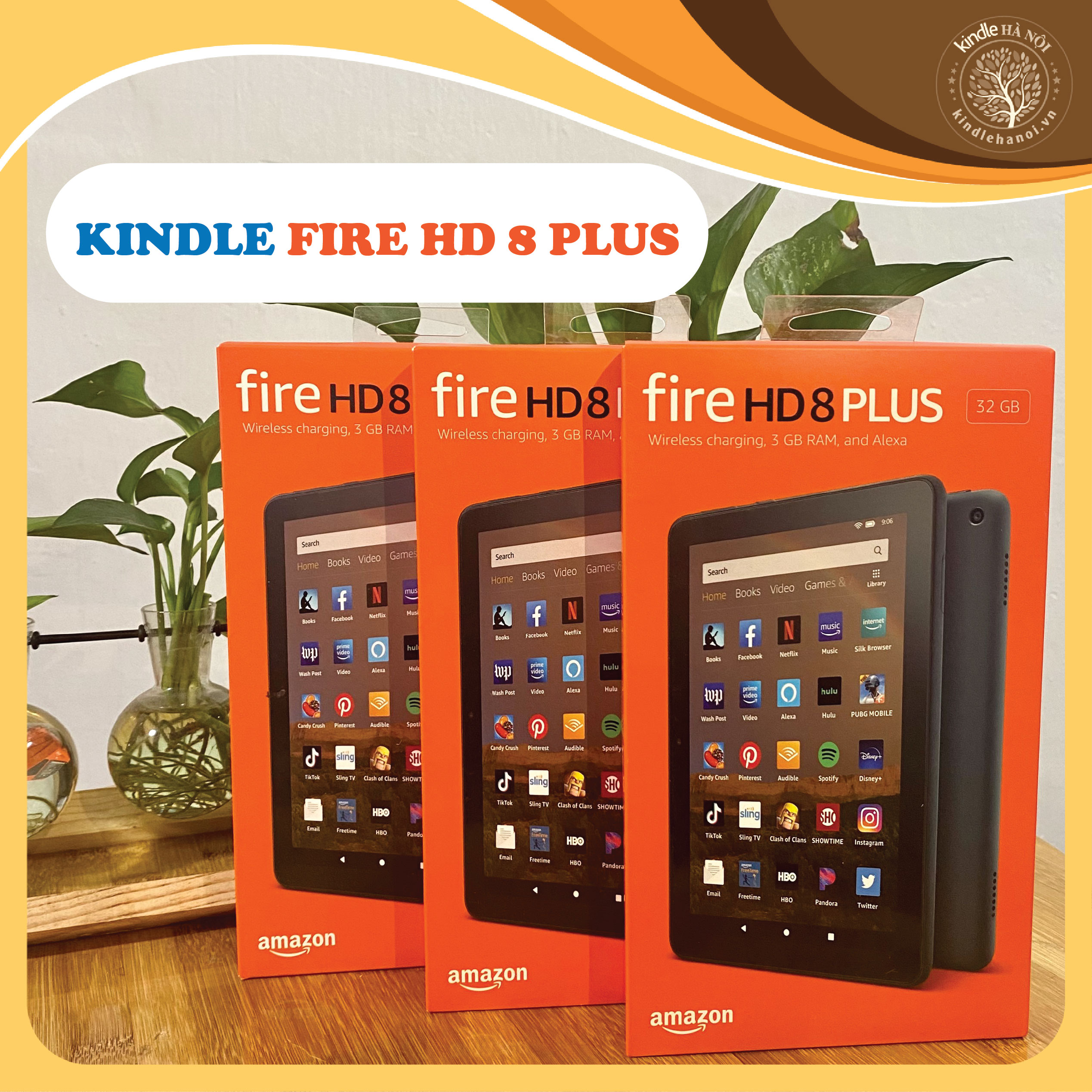 New 100% Máy tính bảng Kindle Fire HD 8 PLUS 2020 10th Fire HD8 Plus màn