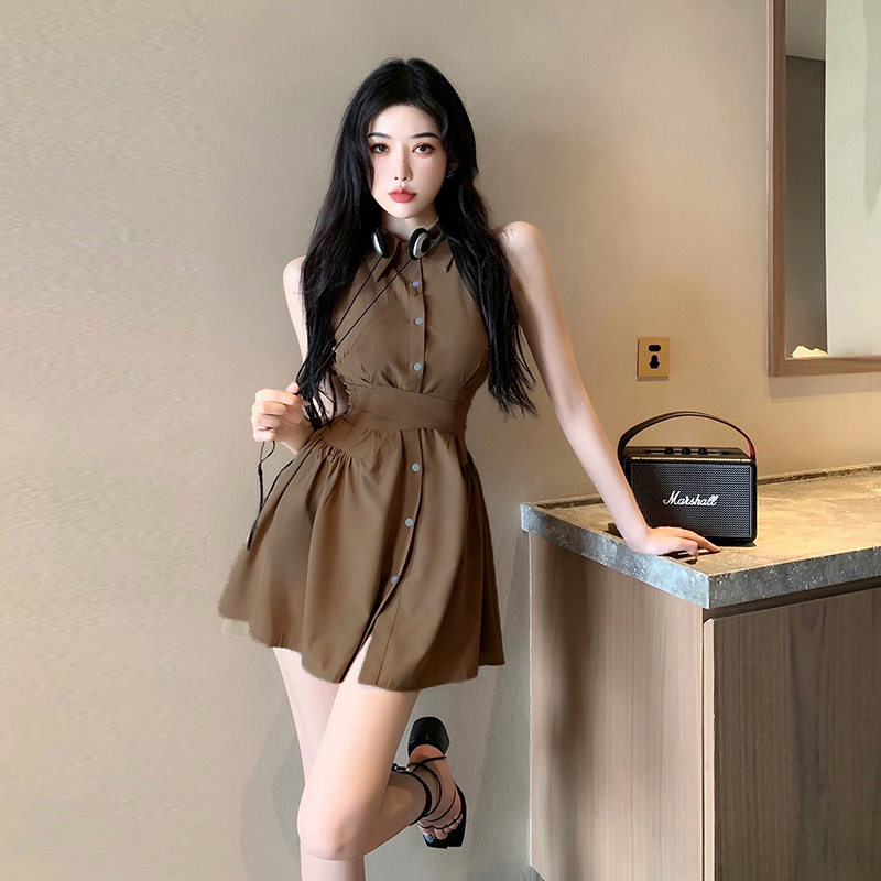 Korean Sleeveless Dress Women A Line Sexy Dress | Lazada PH