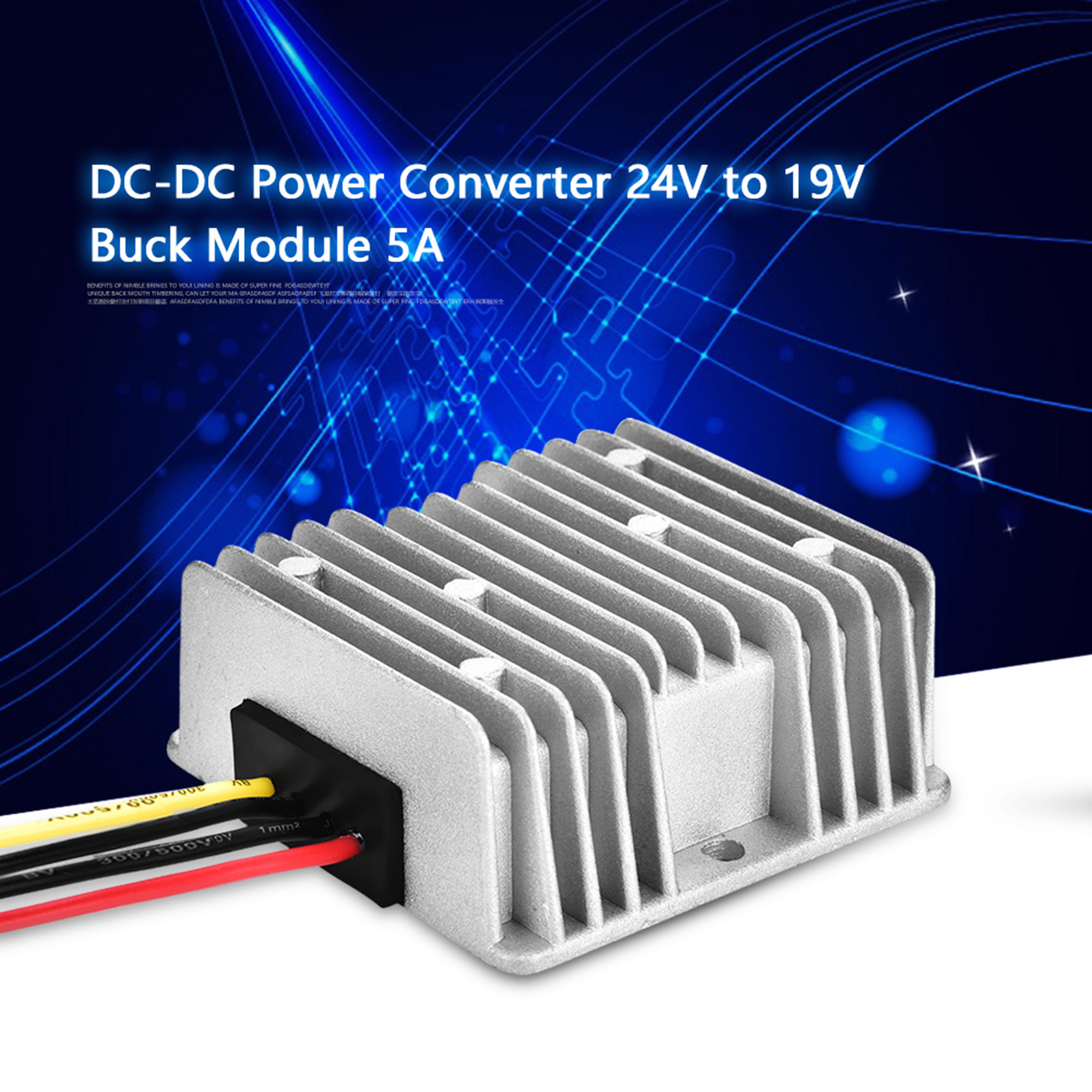 DC-DC Buck Module 24V Step Down to 19V 5A Power Supply Module Voltage Converter Regulator Waterproof Dustproof Electronic Power Supply Transformer Volt Module