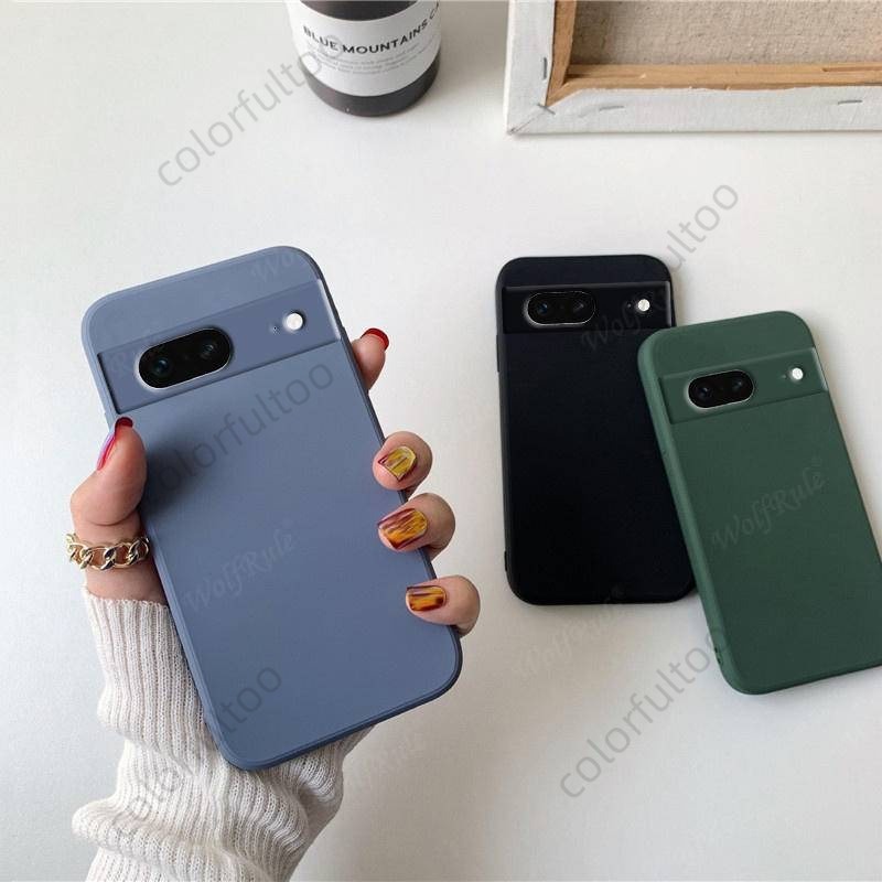 Cho Google Pixel 7 Pro vuông Silicone lỏng Ốp điện thoại cho Google Google Pixel 7A 7pro pixel7 5g Couple Cover quay lại mềm chống sốc máy ảnh bảo vệ trường hợp vỏ
