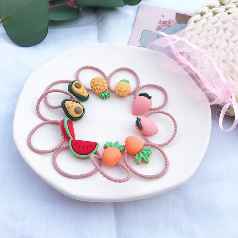 SET 4 DÂY CỘT TÓC MINI ĐÁNG YÊU CHO BÉ - DÂY CỘT TÓC CUTE MIKA MIKA