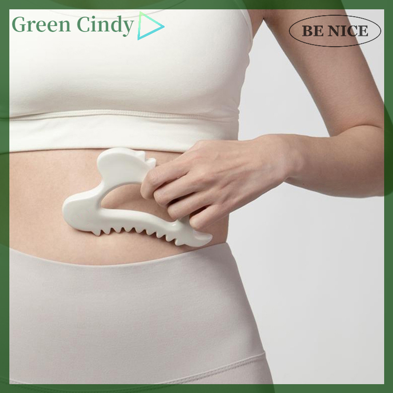 [Green Cindy] Gua Sha Ceramic Rectangle Shape Facial Body Massage Board Tool Portable