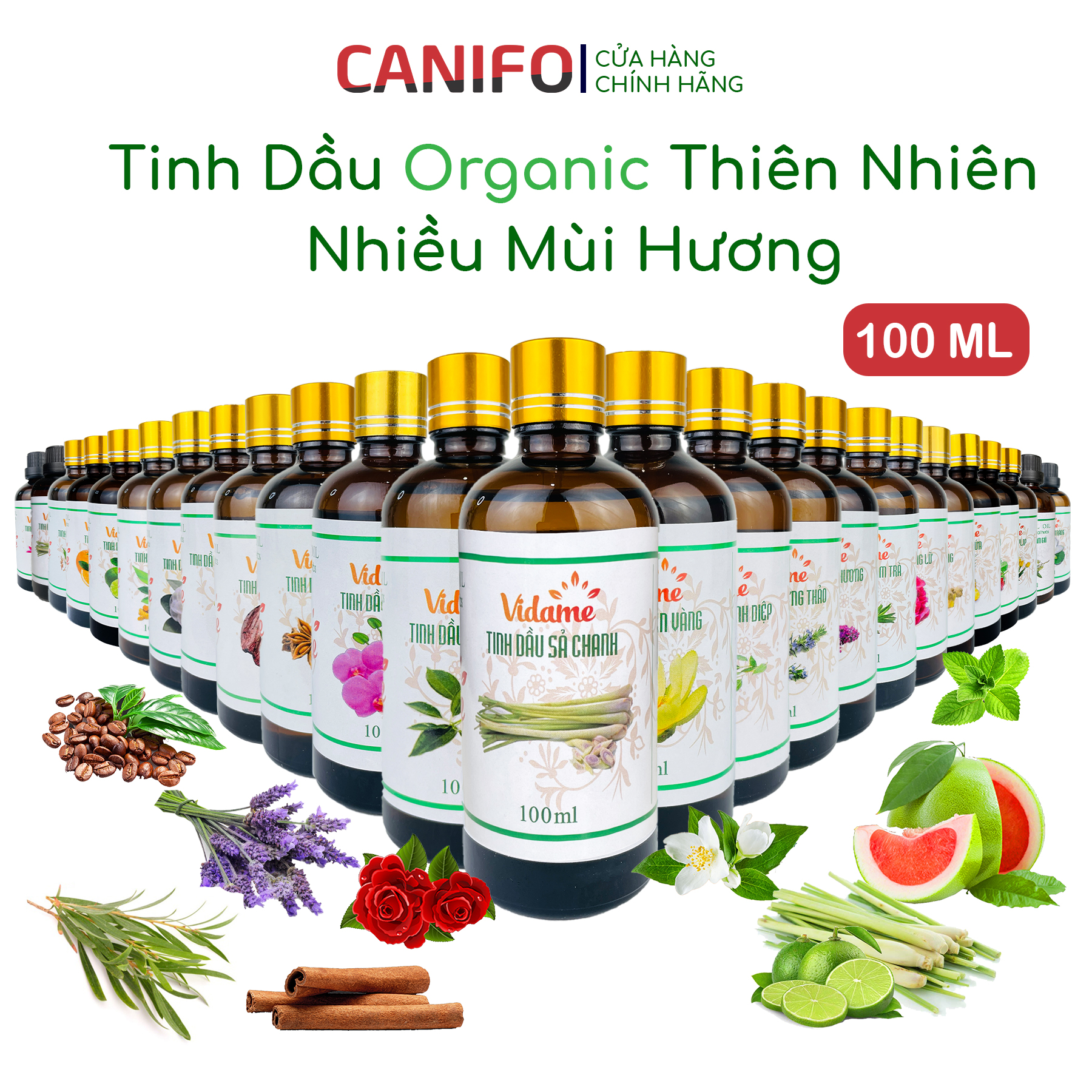 Tinh Dầu Thiên Nhiên 100ML CANIFO Organic, HÀNG CHÍNH HÃNGTinh dầu thơm