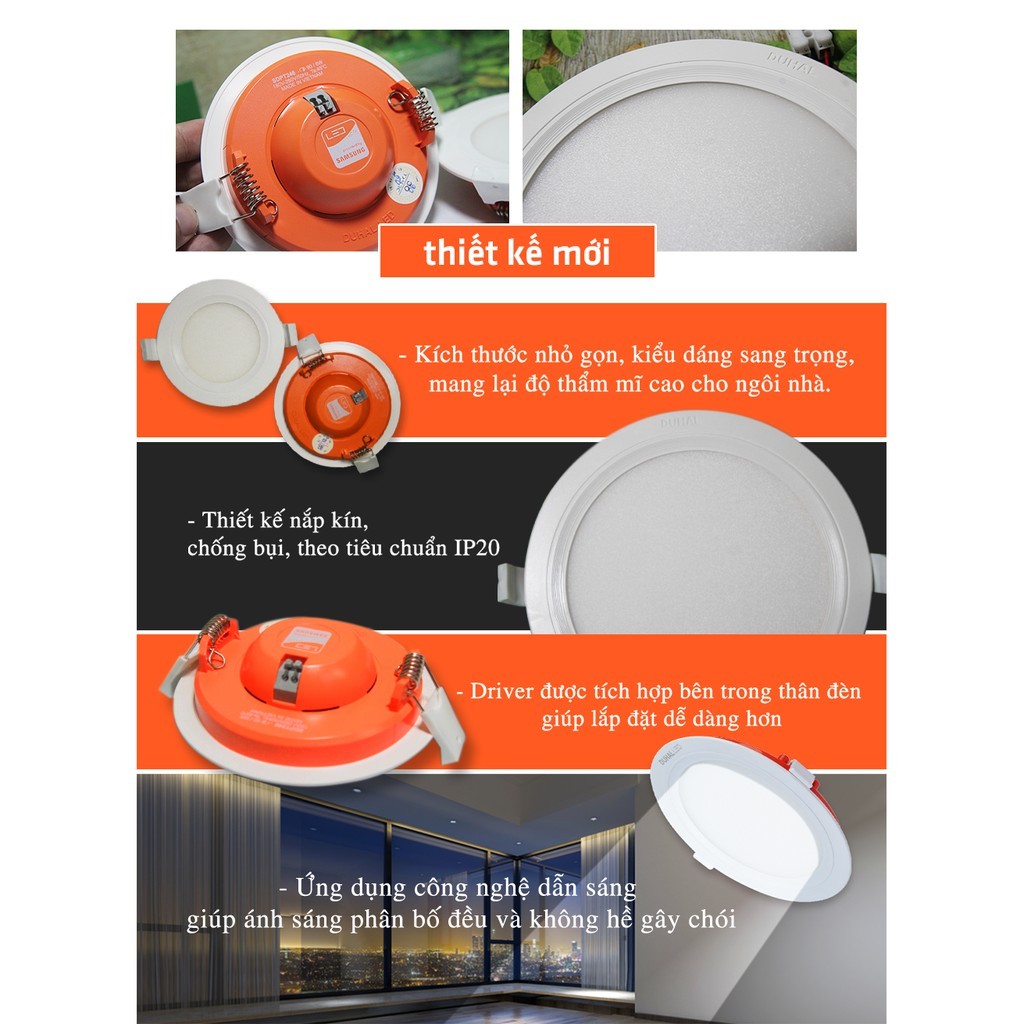 ĐÈN LED ÂM TRẦN PANEL DUHAL 9W (KDPT209) TĂNG PHÔ TÍCH HỢP
