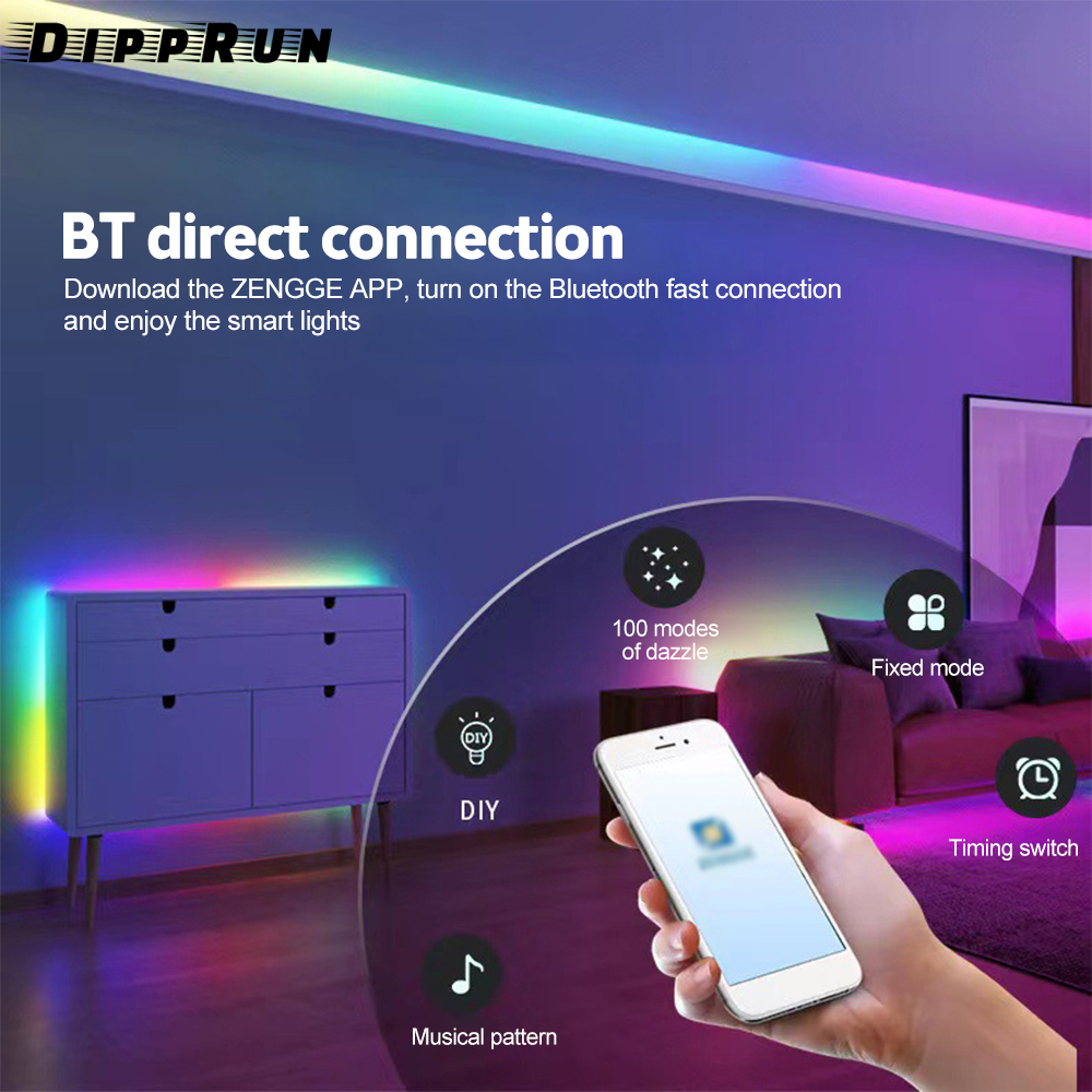 DIPPEUN DC 5~24V LED Controller RF Remote Wireless Controller For 2811 Dream Color Rainbow RGB LED Pixel Strip Panel Light