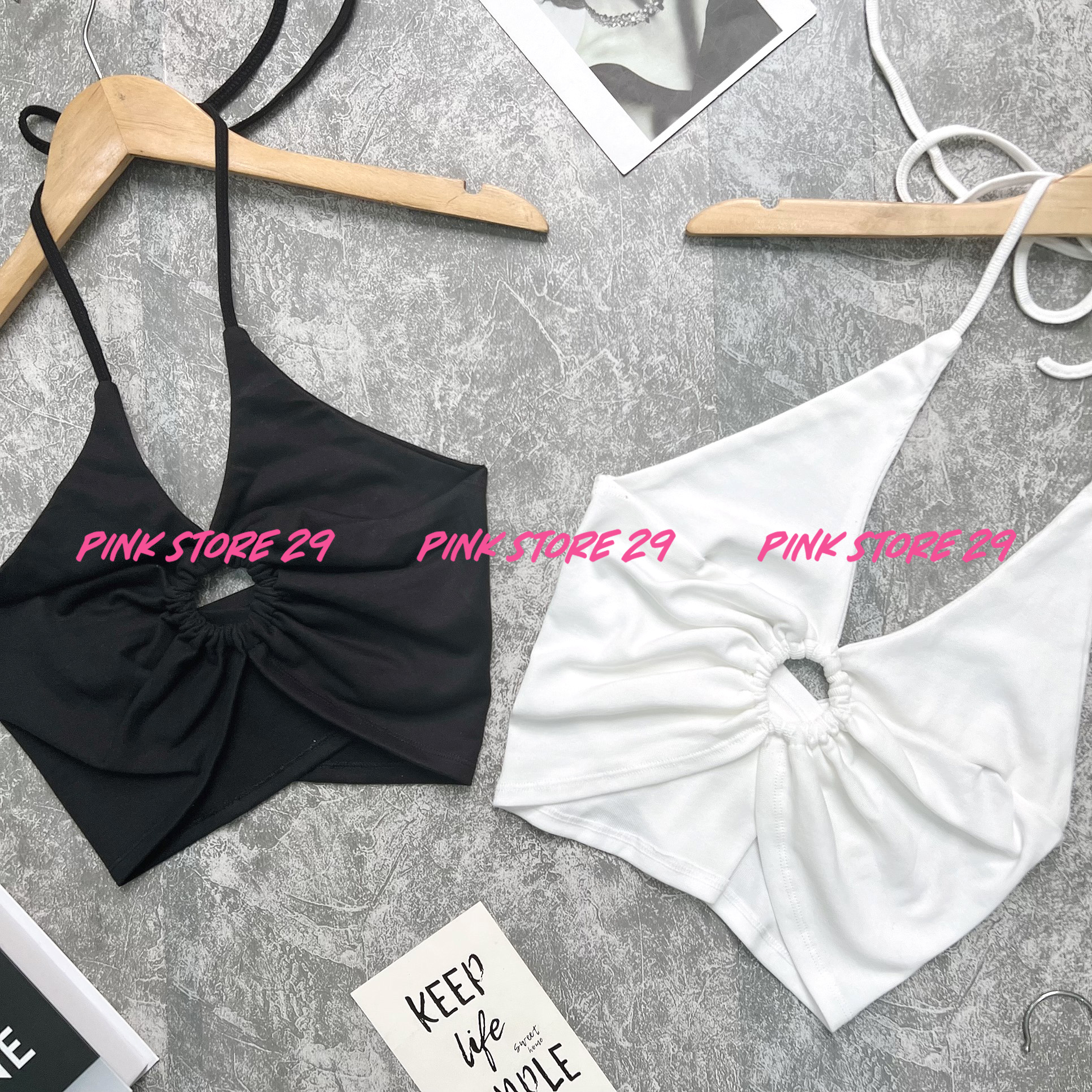 Áo Croptop Yếm Khoen Ngực A5113