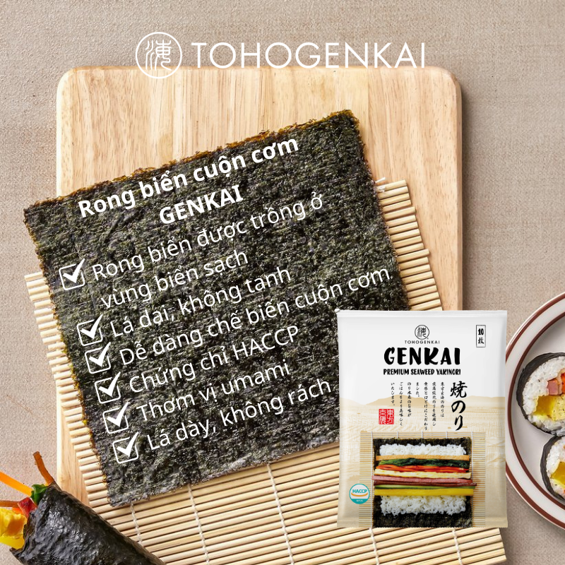 GENKAI Rong Biển Cuộn Cơm 10 lá 22g