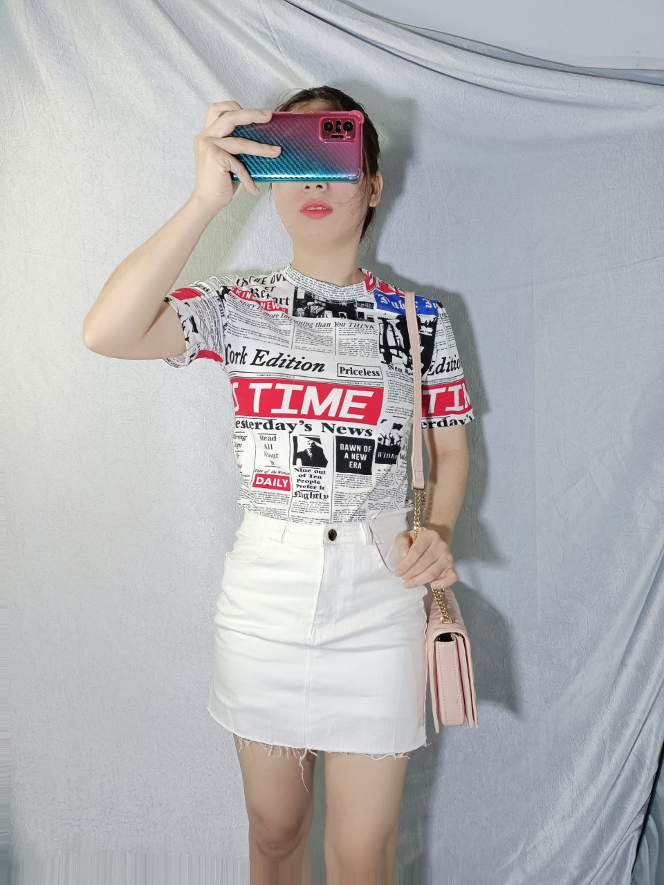 [HCM]Áo Thun Croptop Tay Ngắn Dây Kéo Cổ