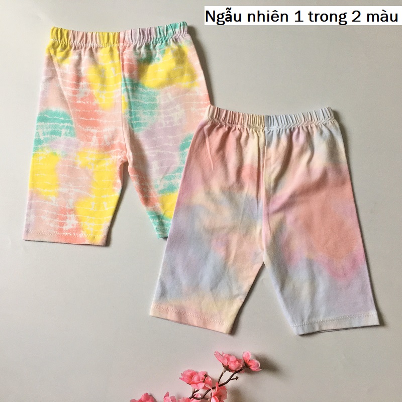 Quần legging bé gái họa tiết hoa nhí quần ôm dáng lửng size 8kg-20kg
