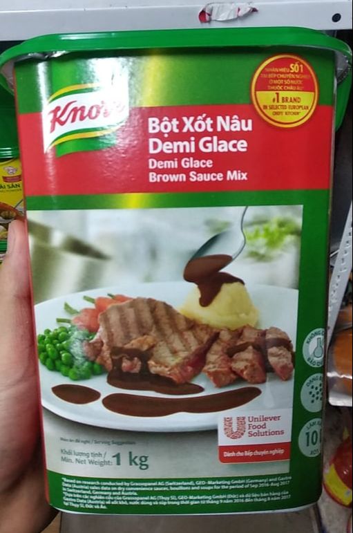 Bột Xốt Nâu Demi Glace Knorr 1kg Sốt Nâu Ướp Thịt Bò Unilever Knorr Demi