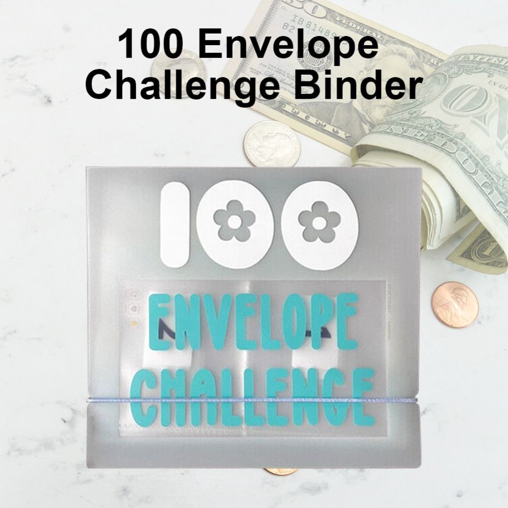 FGHJD Money Binder for Saving 100 Envelopes Saving Challenge Binder Binder for Budgeting With Cash Envelopes Financial Management Binder Reusable Cash Planner Budget Book Home Office