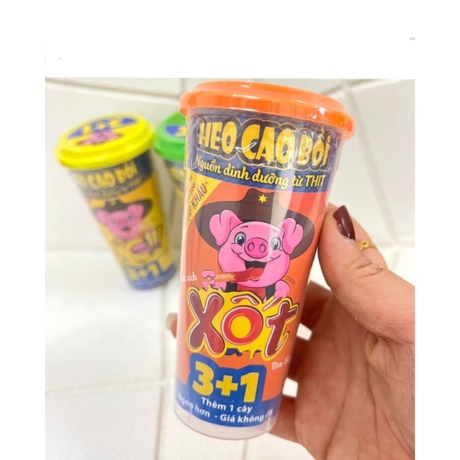 (DATE MOI) [ Hộp 3 + 1 ] Xúc Xích Lắc Heo Cao Bồi (Đủ Màu)