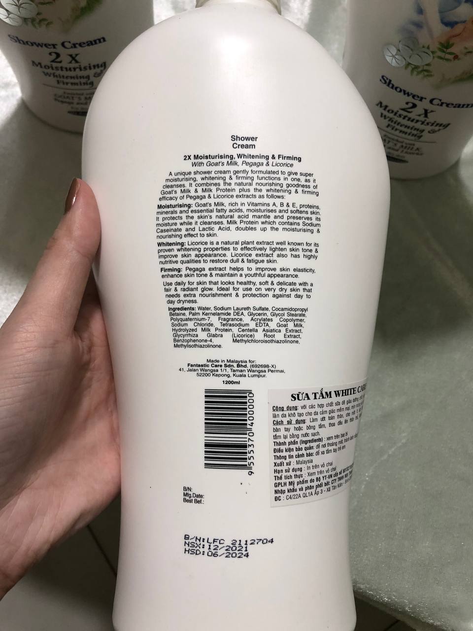 Sữa tắm care 2X 1200ml