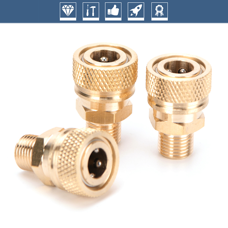 PCP 2pcs/set Quick Release Couplings Disconnect M10x1 8mm Thread Air Refilling Coupler Socket Copper Quick Releasing Fittings Air Pumps Parts