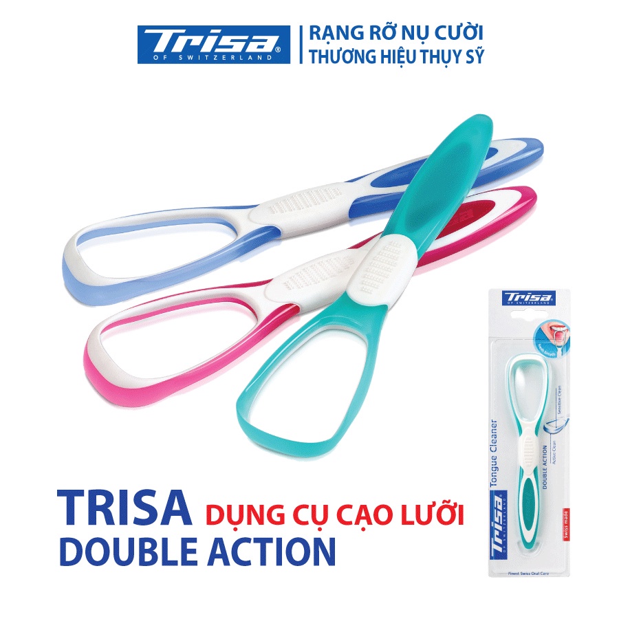Dụng cụ cạo lưỡi Trisa Người Lớn Double Action Tongue Cleaner /Vệ sinh lưỡi