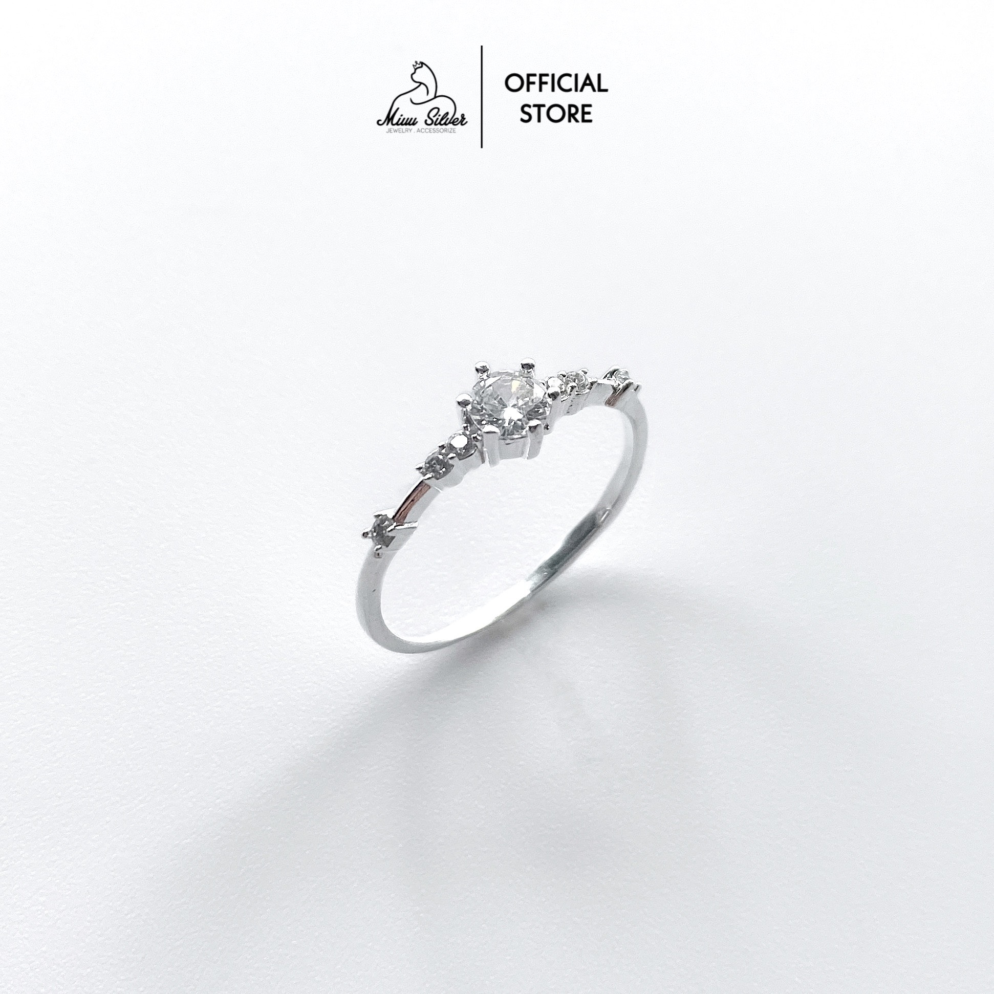 Nhẫn bạc nữ Miuu Silver đính đá Cateria Ring