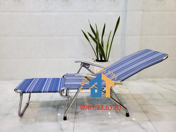 Ghế bố xếp khung inox mặt lưới Đại Thành – GX07, ghế xếp tiện lợi gấp gọn