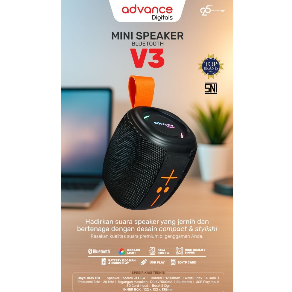 Speaker Portable Bluetooth Advance V3 Bergaransi Tahun Lazada