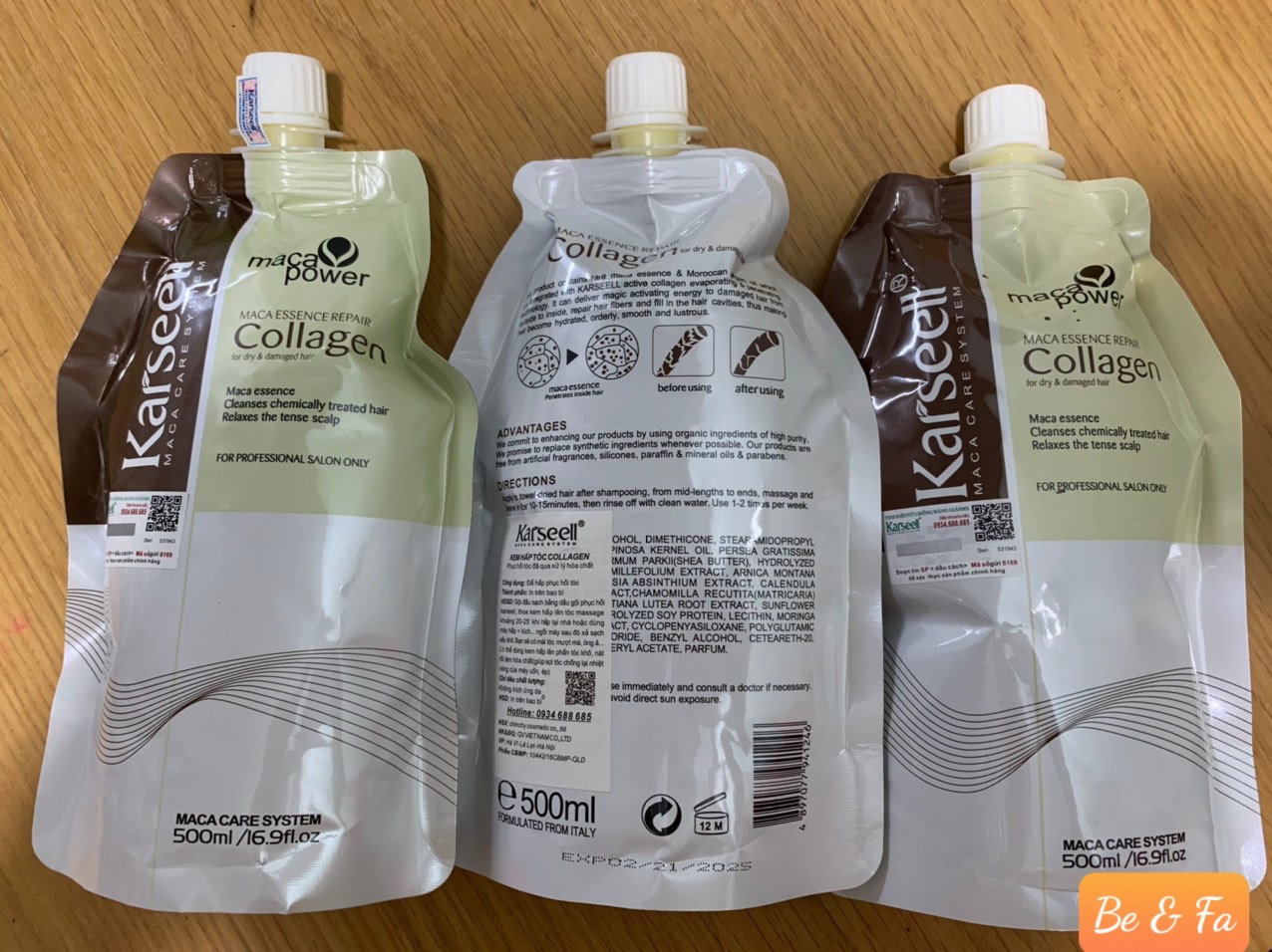 Dầu Hấp - Xả Phục Hồi Tóc Collagen Karseell Maca Túi 500ml