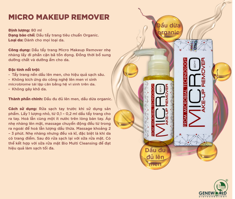 dầu tẩy trang MICRO MAKE UP REMOVER