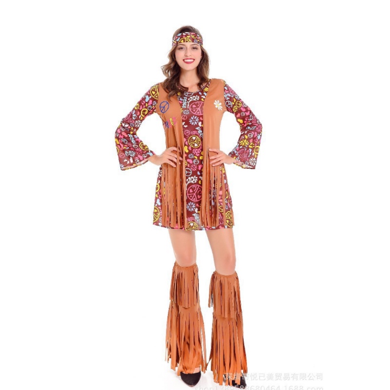 70s Hippie Style Halloween Cosplay Dress Disco Halloween - Temu United Arab  Emirates