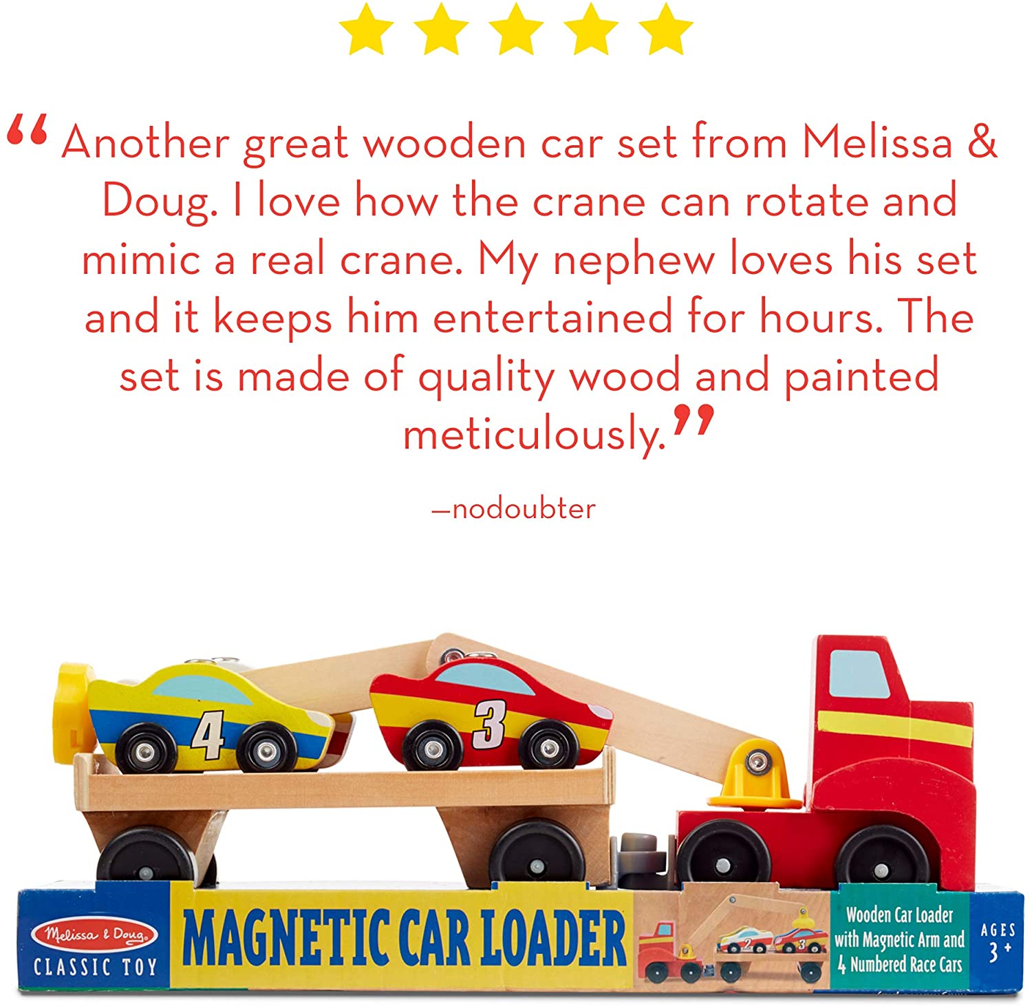 melissa and doug wooden car set