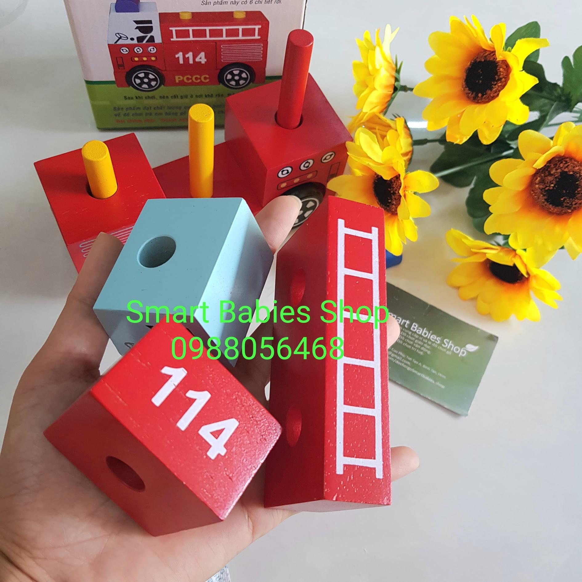 Đồ chơi gỗ Winwintoys - Lắp ráp xe cứu hỏa