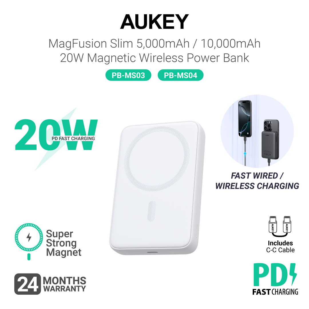 Aukey PB-MS03/PB-MS04 MagFusion Slim 5,000mAh/10,000mAh Magnetic