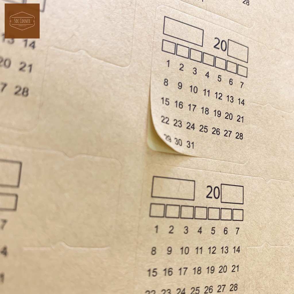 Bảng sticker Lịch tháng
