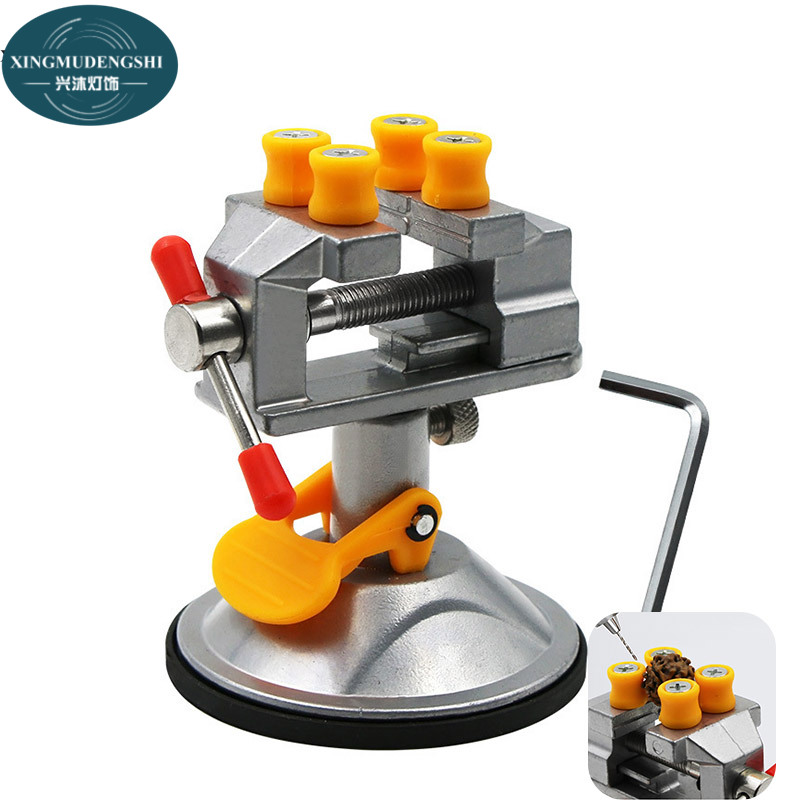 Suction cup mini vice vice 360 degree rotatable vice mini walnut clamping tool suction-cup