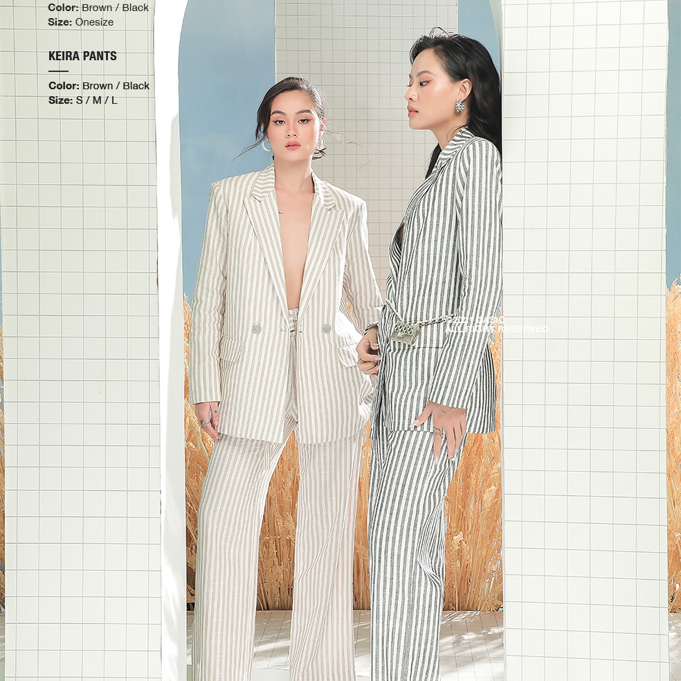 Áo khoác blazer kẻ sọc BASIC STRIKE BLAZER